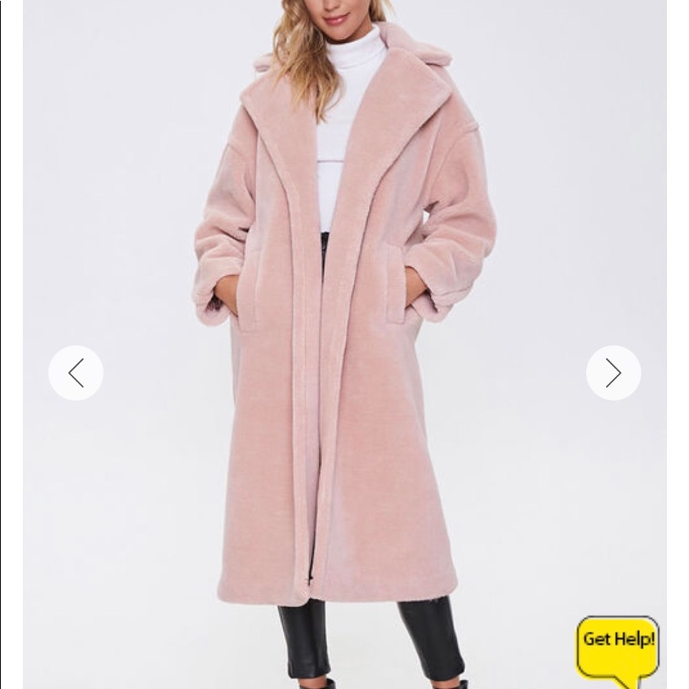 Forever 21 faux shearling longline coat